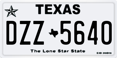 TX license plate DZZ5640