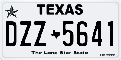 TX license plate DZZ5641