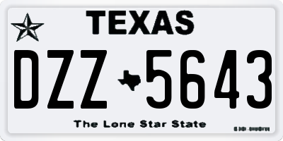 TX license plate DZZ5643