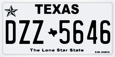 TX license plate DZZ5646