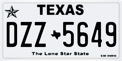 TX license plate DZZ5649