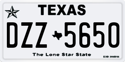 TX license plate DZZ5650