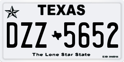 TX license plate DZZ5652