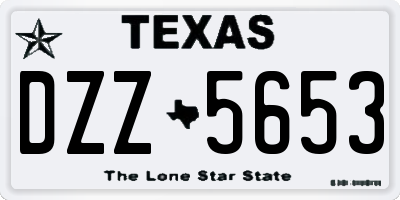 TX license plate DZZ5653