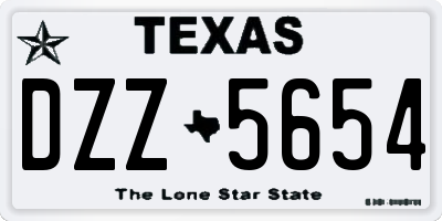 TX license plate DZZ5654