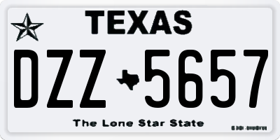 TX license plate DZZ5657