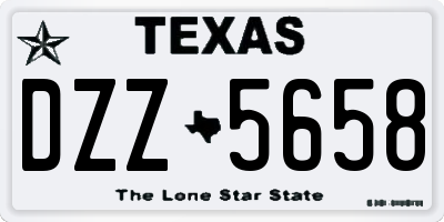 TX license plate DZZ5658