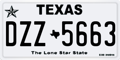 TX license plate DZZ5663