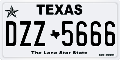 TX license plate DZZ5666