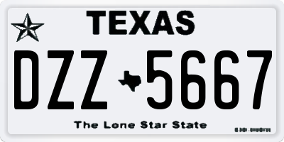 TX license plate DZZ5667