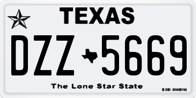 TX license plate DZZ5669