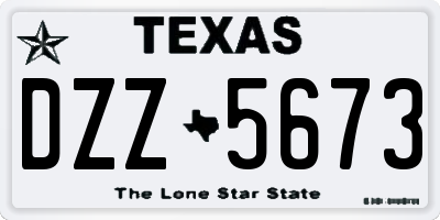 TX license plate DZZ5673