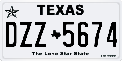 TX license plate DZZ5674