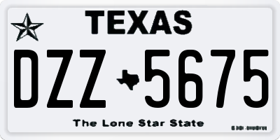 TX license plate DZZ5675