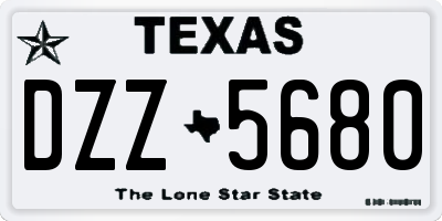 TX license plate DZZ5680