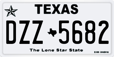 TX license plate DZZ5682