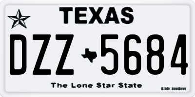 TX license plate DZZ5684