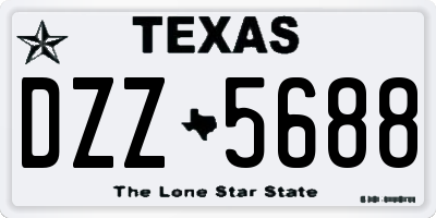 TX license plate DZZ5688