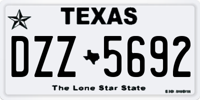 TX license plate DZZ5692