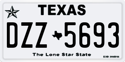 TX license plate DZZ5693