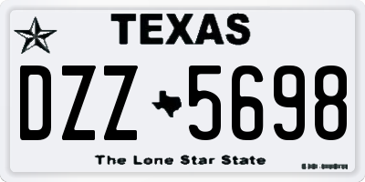 TX license plate DZZ5698