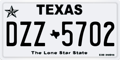 TX license plate DZZ5702