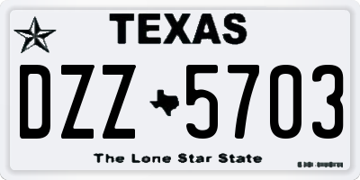 TX license plate DZZ5703