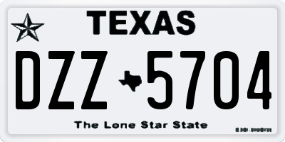 TX license plate DZZ5704