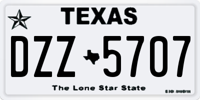 TX license plate DZZ5707