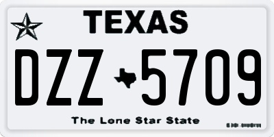 TX license plate DZZ5709