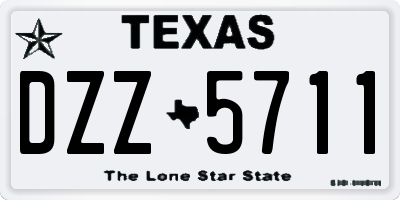 TX license plate DZZ5711