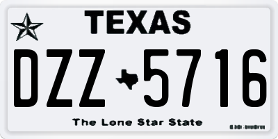 TX license plate DZZ5716