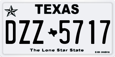 TX license plate DZZ5717