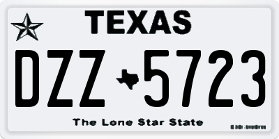 TX license plate DZZ5723