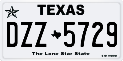 TX license plate DZZ5729