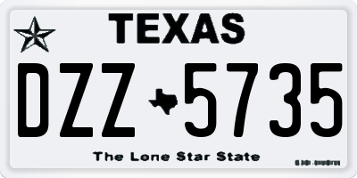 TX license plate DZZ5735