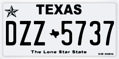 TX license plate DZZ5737