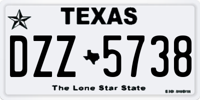 TX license plate DZZ5738