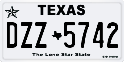 TX license plate DZZ5742