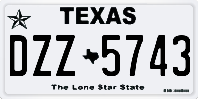 TX license plate DZZ5743