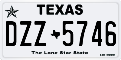 TX license plate DZZ5746