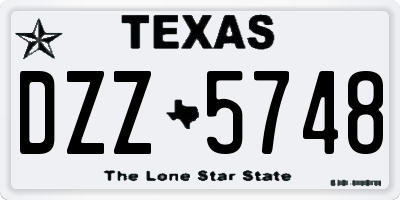 TX license plate DZZ5748