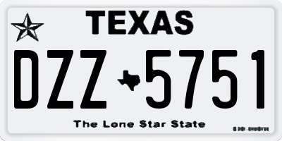 TX license plate DZZ5751