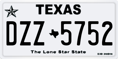 TX license plate DZZ5752