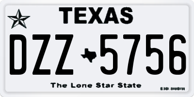 TX license plate DZZ5756
