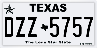 TX license plate DZZ5757