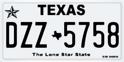 TX license plate DZZ5758