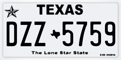 TX license plate DZZ5759