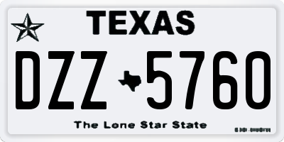 TX license plate DZZ5760