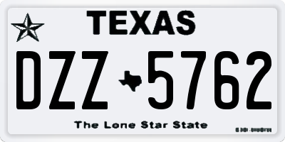 TX license plate DZZ5762